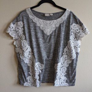 Anthropologie crop tank with crochet detail